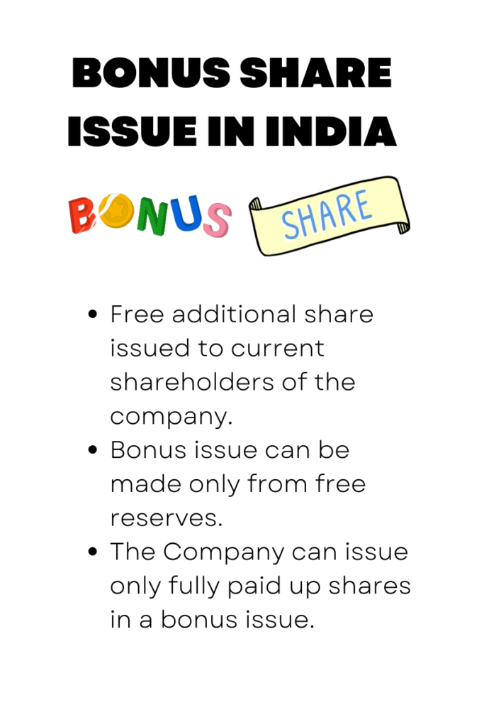 bonus share issue in india